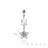 316L SURGICAL STEEL MULTI CZ STAR DANGLE BELLY BUTTON NAVEL RING 316L SURGICAL STEEL MULTI CZ STAR DANGLE BELLY BUTTON NAVEL RING